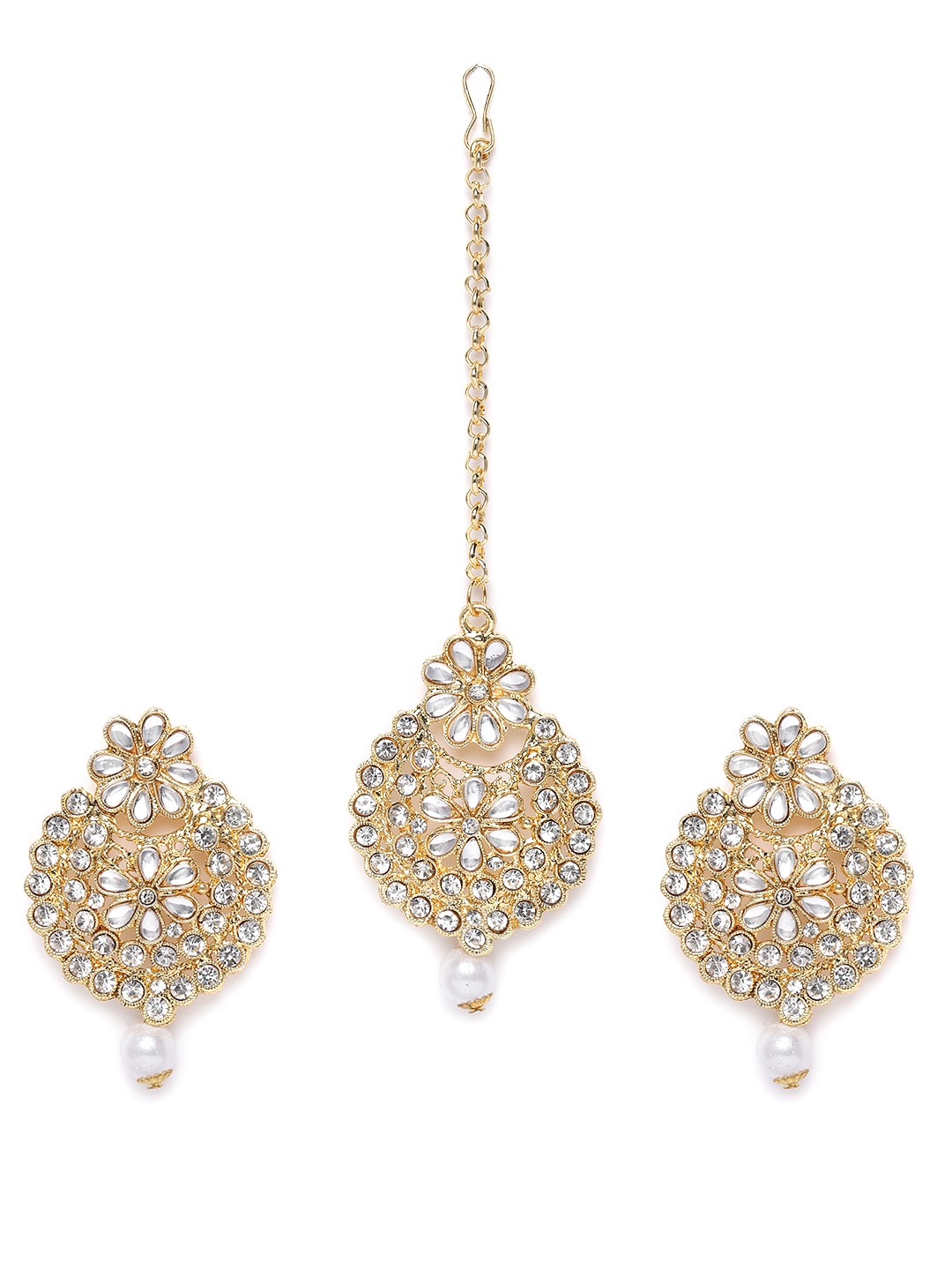 

Kord Store Gold-Plated Studded Round Shaped Jewellery Set