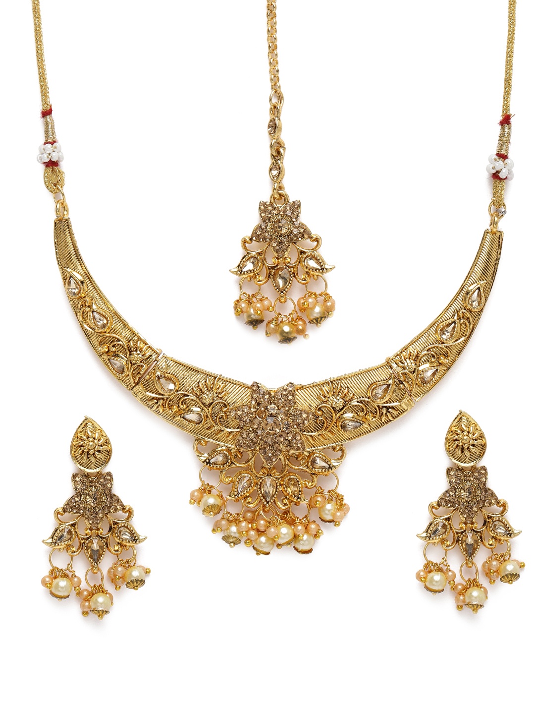 

Kord Store Gold-Plated Studded Choker Jewellery Set