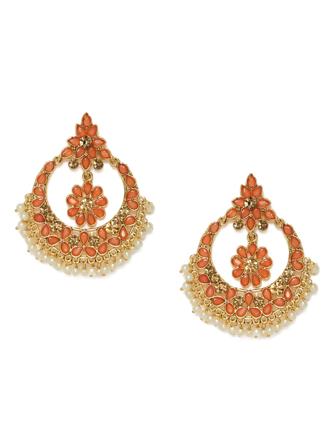 

Kord Store Red & Gold-Plated Floral Drop Earrings