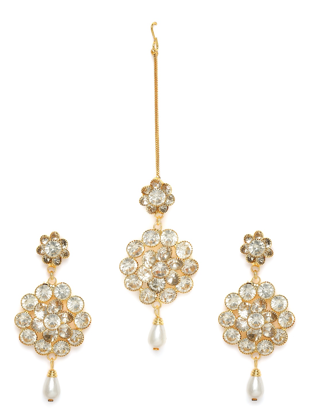 

Kord Store Gold-Plated Earrings & Maang Tika Set