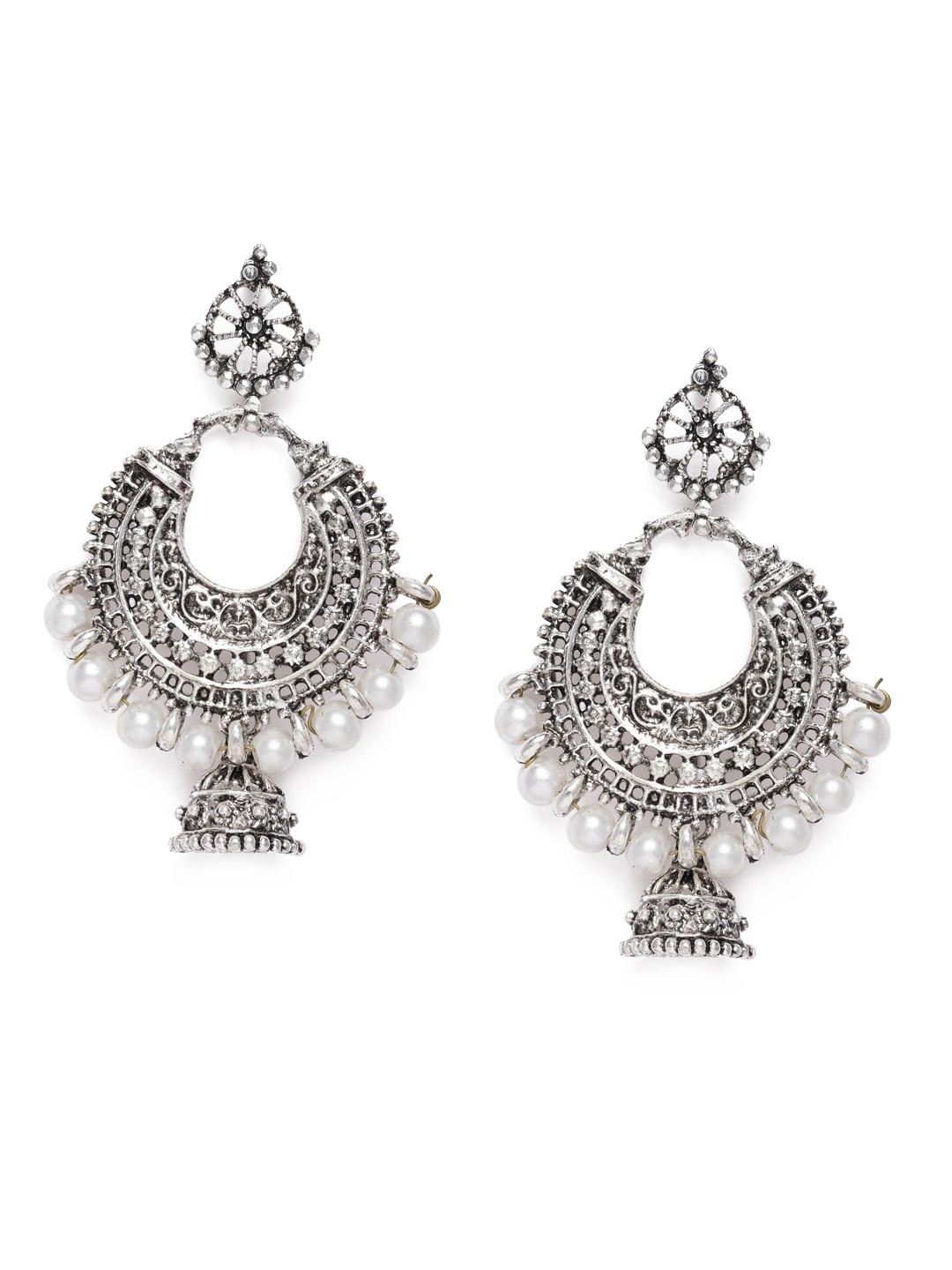 

Kord Store Silver-Plated Beaded Crescent Shaped Chandbalis