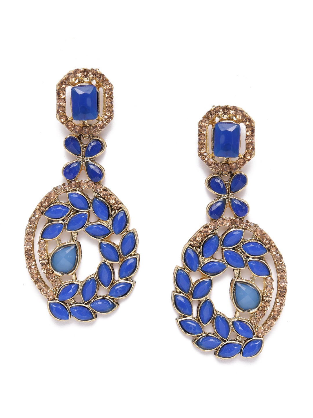 

Kord Store Blue Gold-Plated Studded Geometric Drop Earrings
