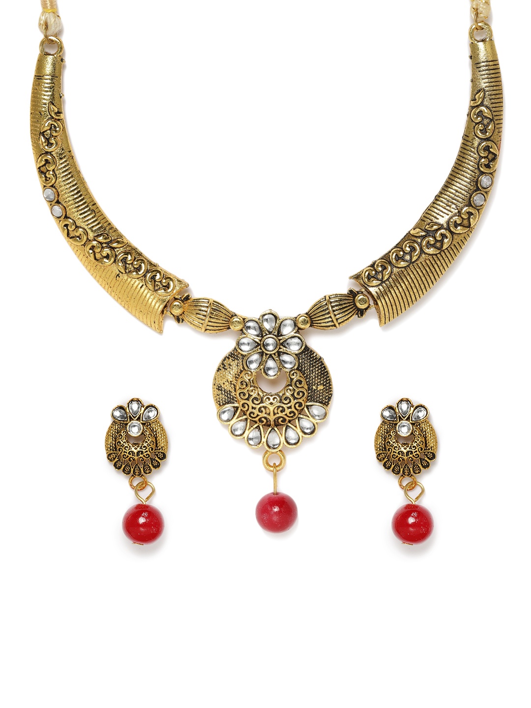 

Kord Store Antique Gold-Plated Kundan Jewellery Set
