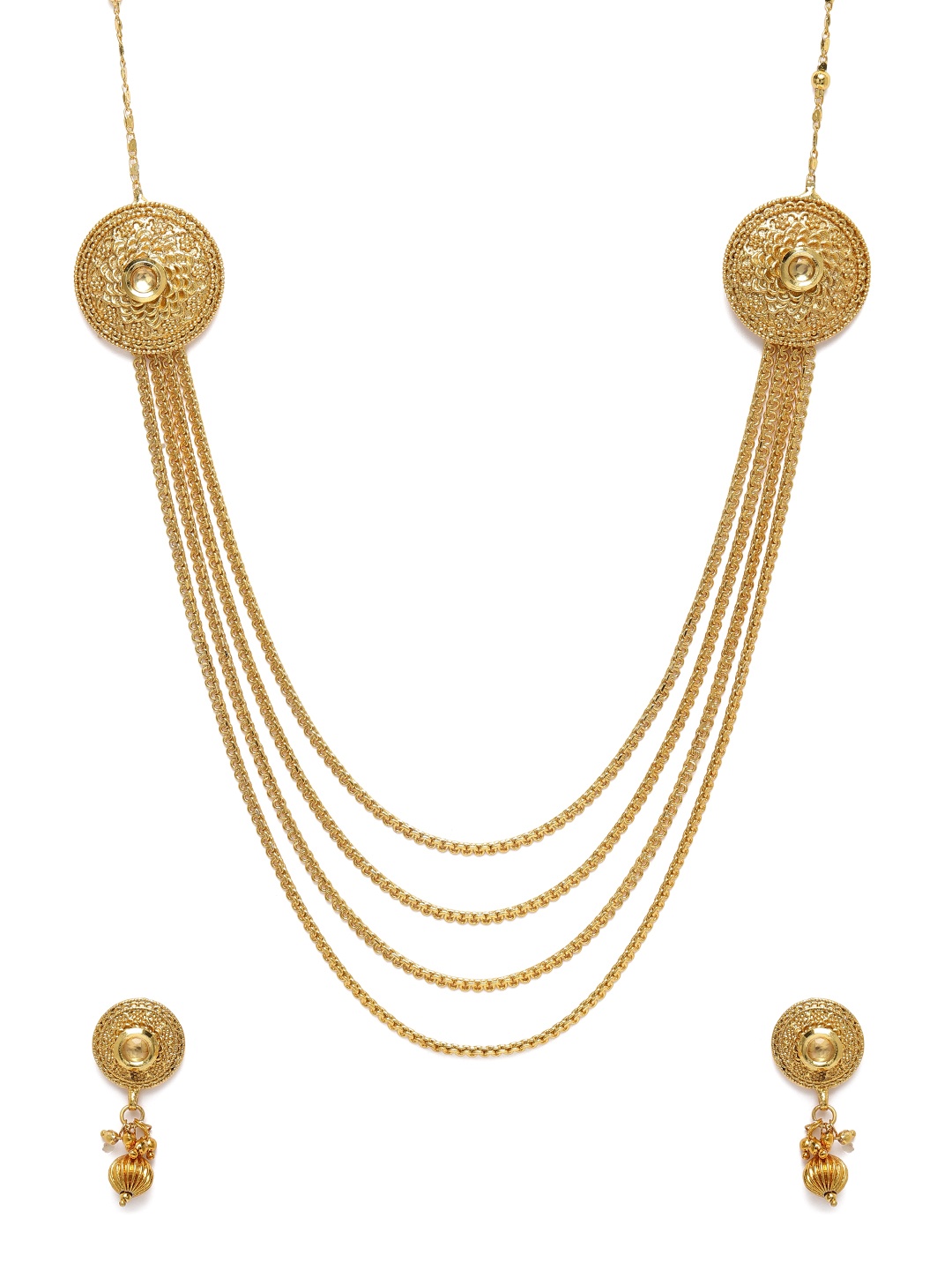 

Kord Store Gold Plated String Chain Long Haram Jewellery Set