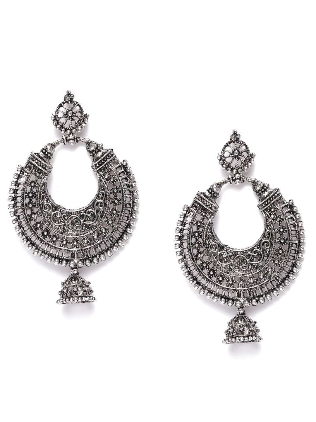 

Kord Store Silver-Plated Oxidised Crescent Shaped Chandbalis