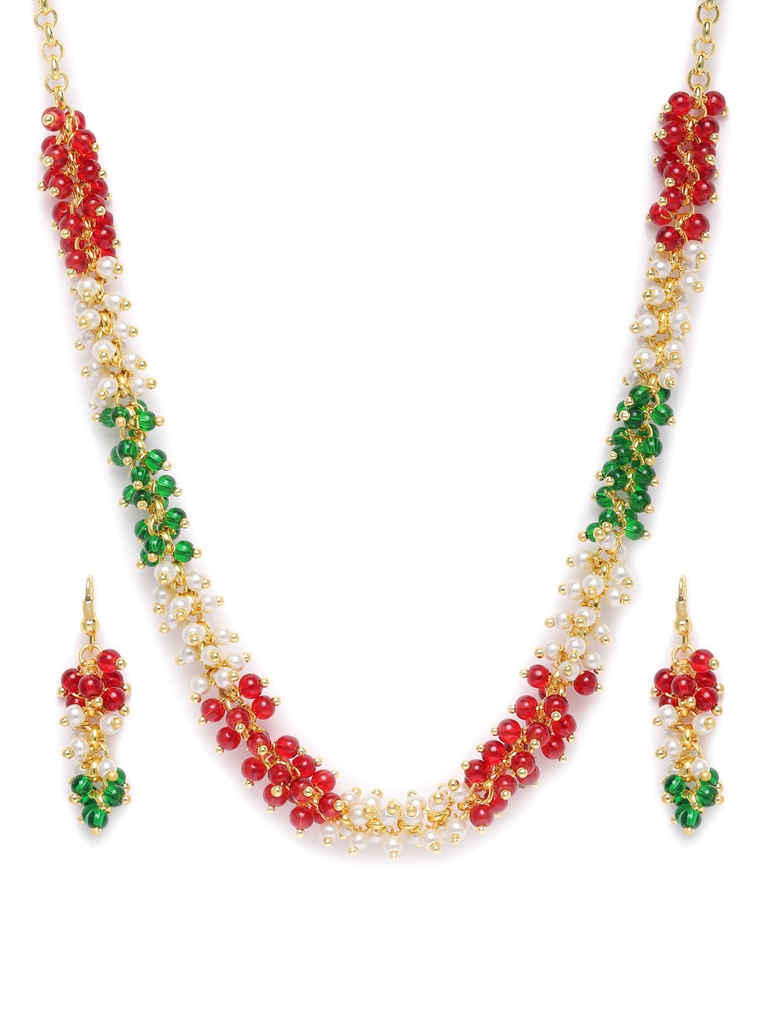 

Kord Store Multi-Coloured Gold Plated Lariyat Beaded Necklace & Earrings Set