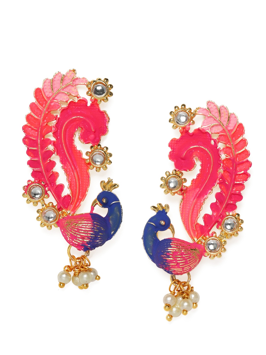 

Kord Store Pink & Blue Gold-Plated Peacock Shaped Studs