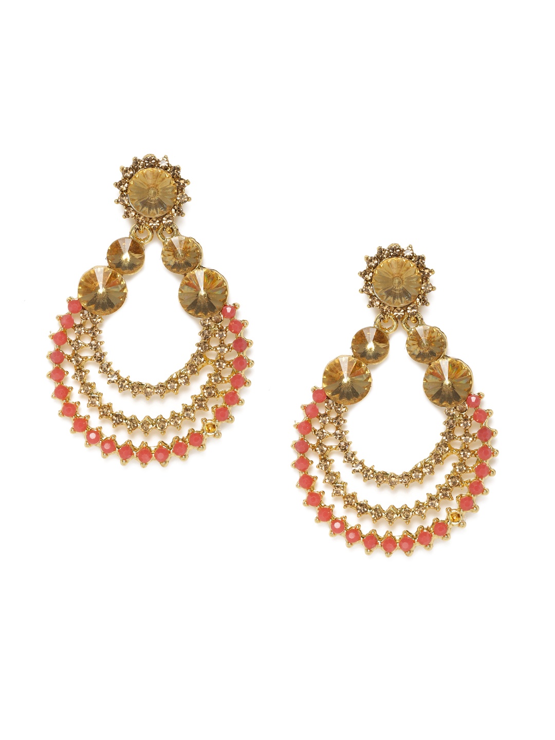 

Kord Store Pink Gold-Plated Studded Classic Drop Earrings