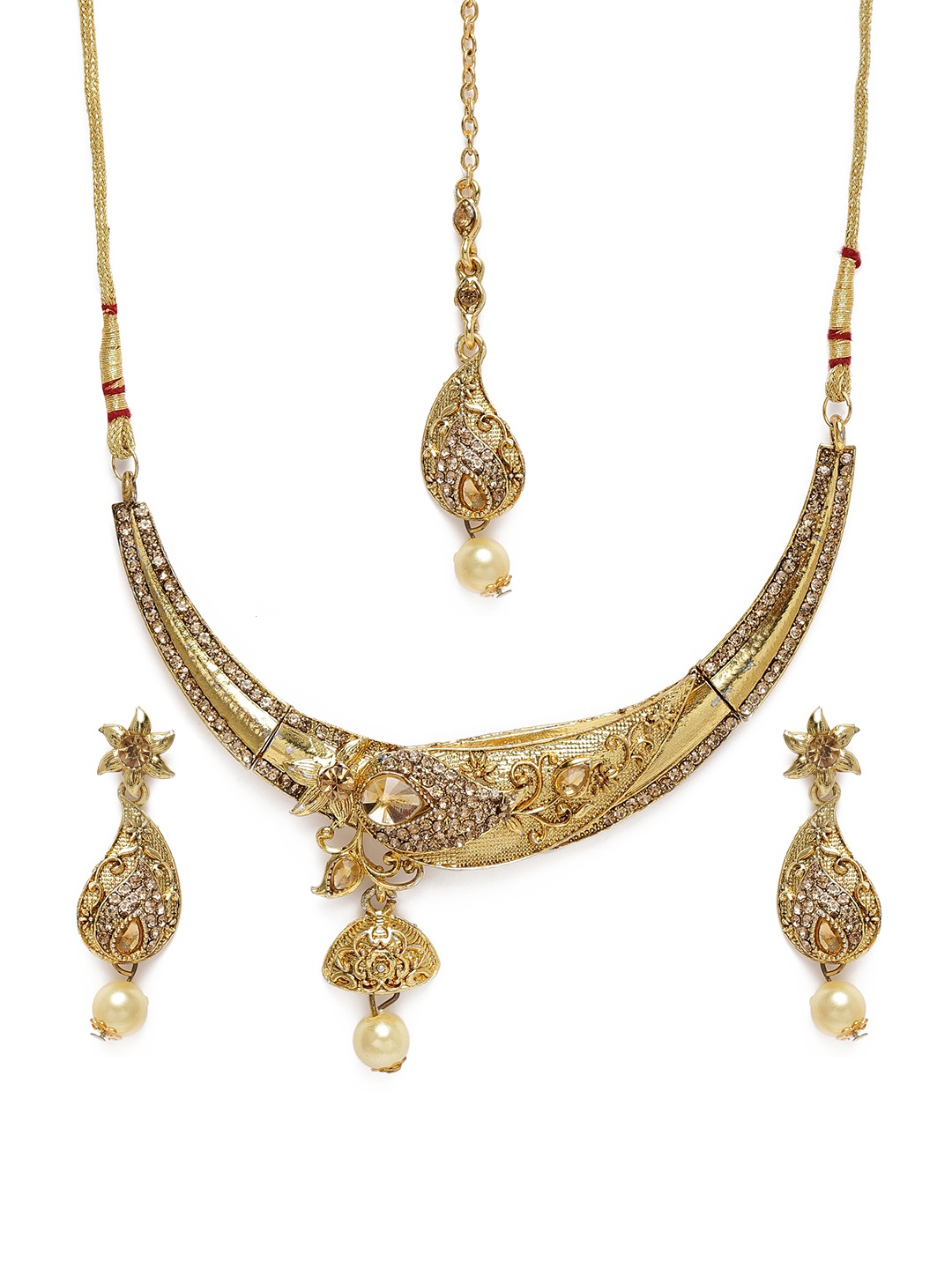 

Kord Store Gold-Plated Studded Choker Jewellery Set