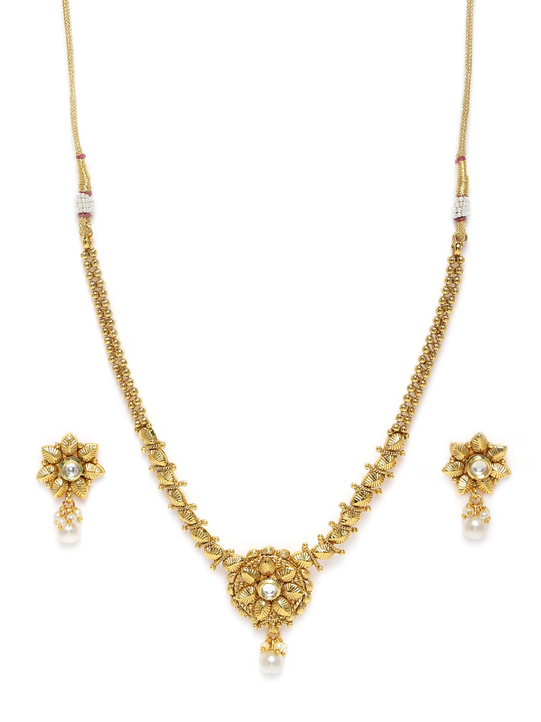 

Kord Store Gold-Plated Leaf Shaped Jewellery Set