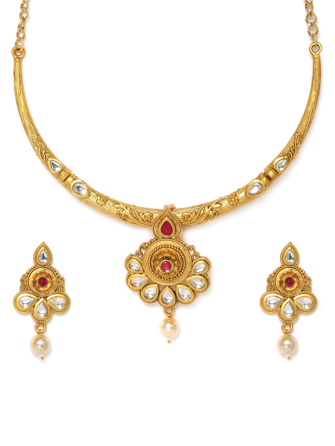 Kord Store Gold Plated Embellished Jewellery Set