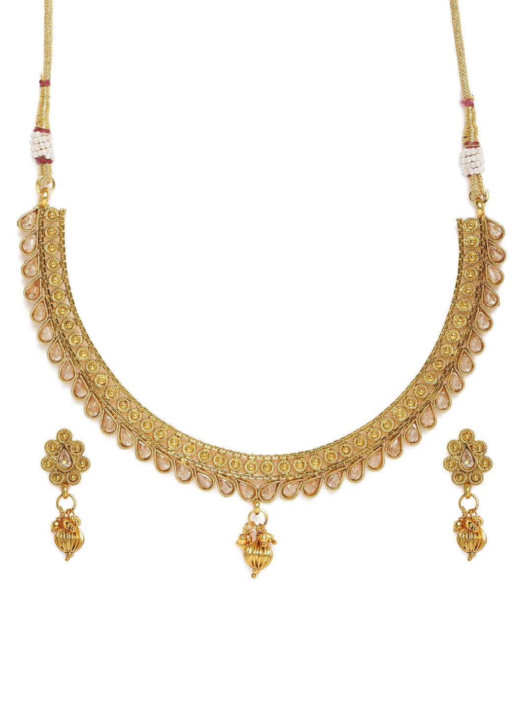 

Kord Store Gold-Plated Studded Choker Jewellery Set