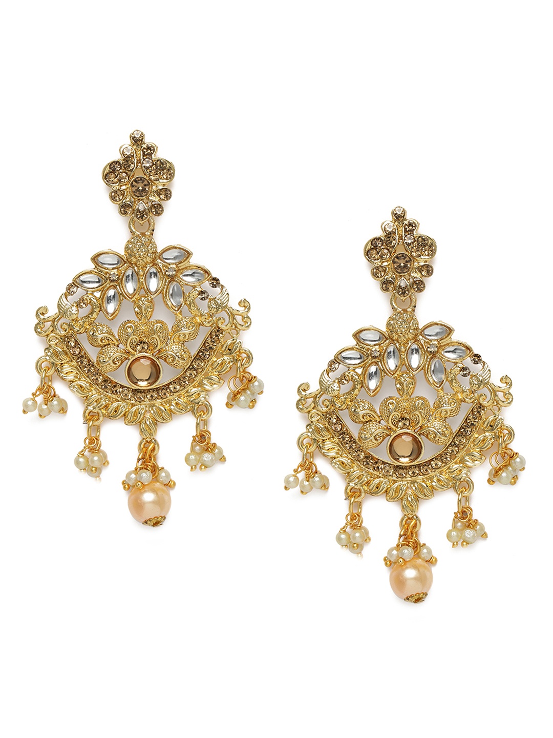 

Kord Store Gold-Plated Stone Studded Crescent Shaped Chandbalis