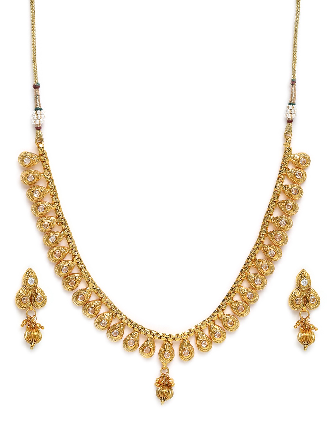

Kord Store Gold Plated AD Studded Jewellery Set