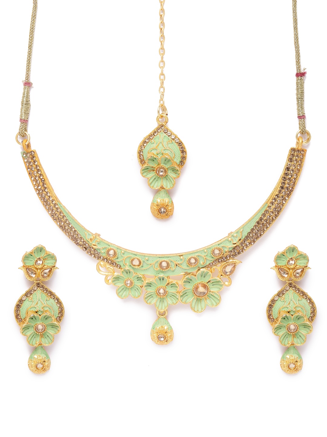 

Kord Store Gold Plated & Green Jewellery Set