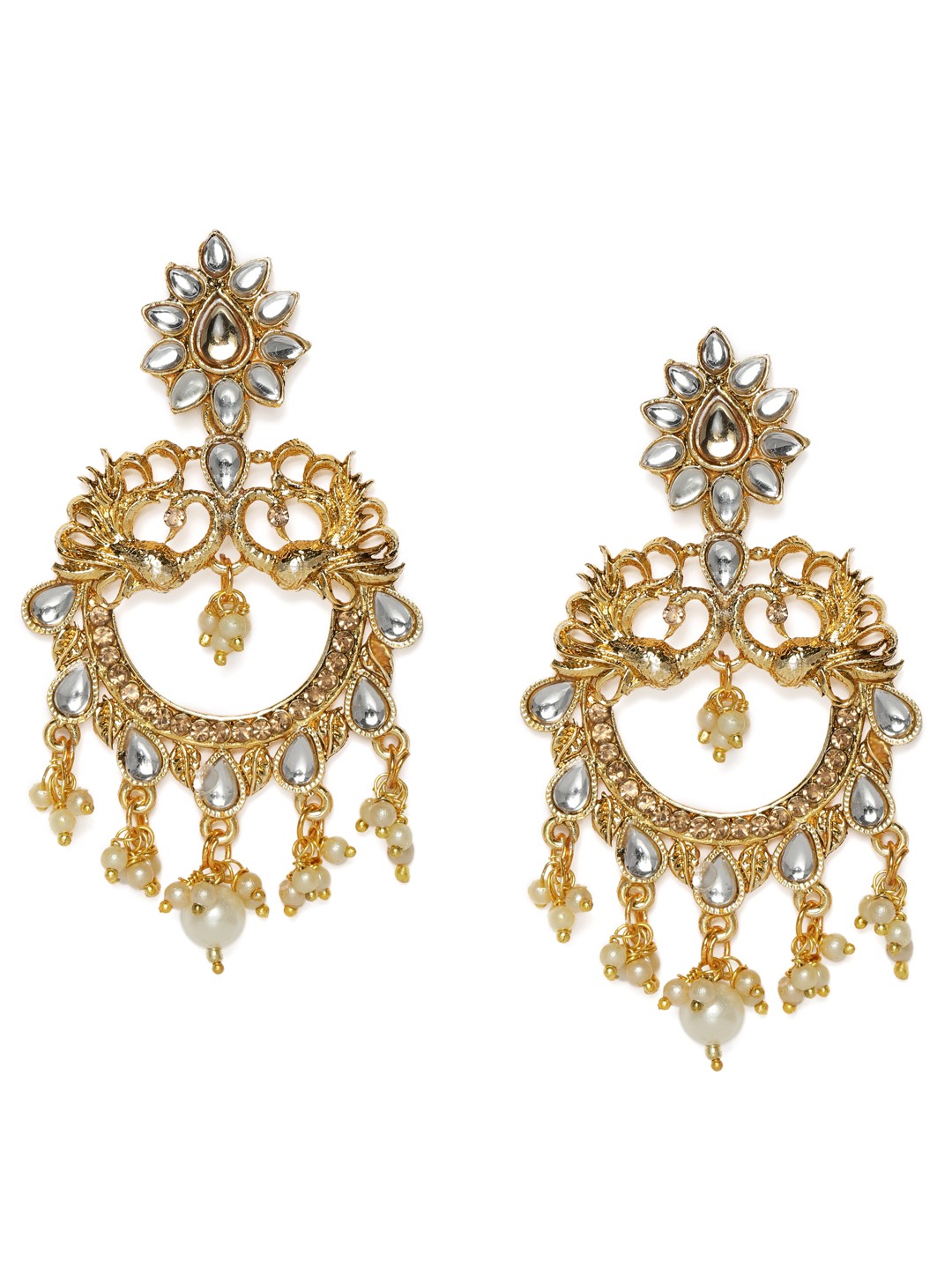 

Kord Store Gold-Plated Peacock Shaped Drop Earrings