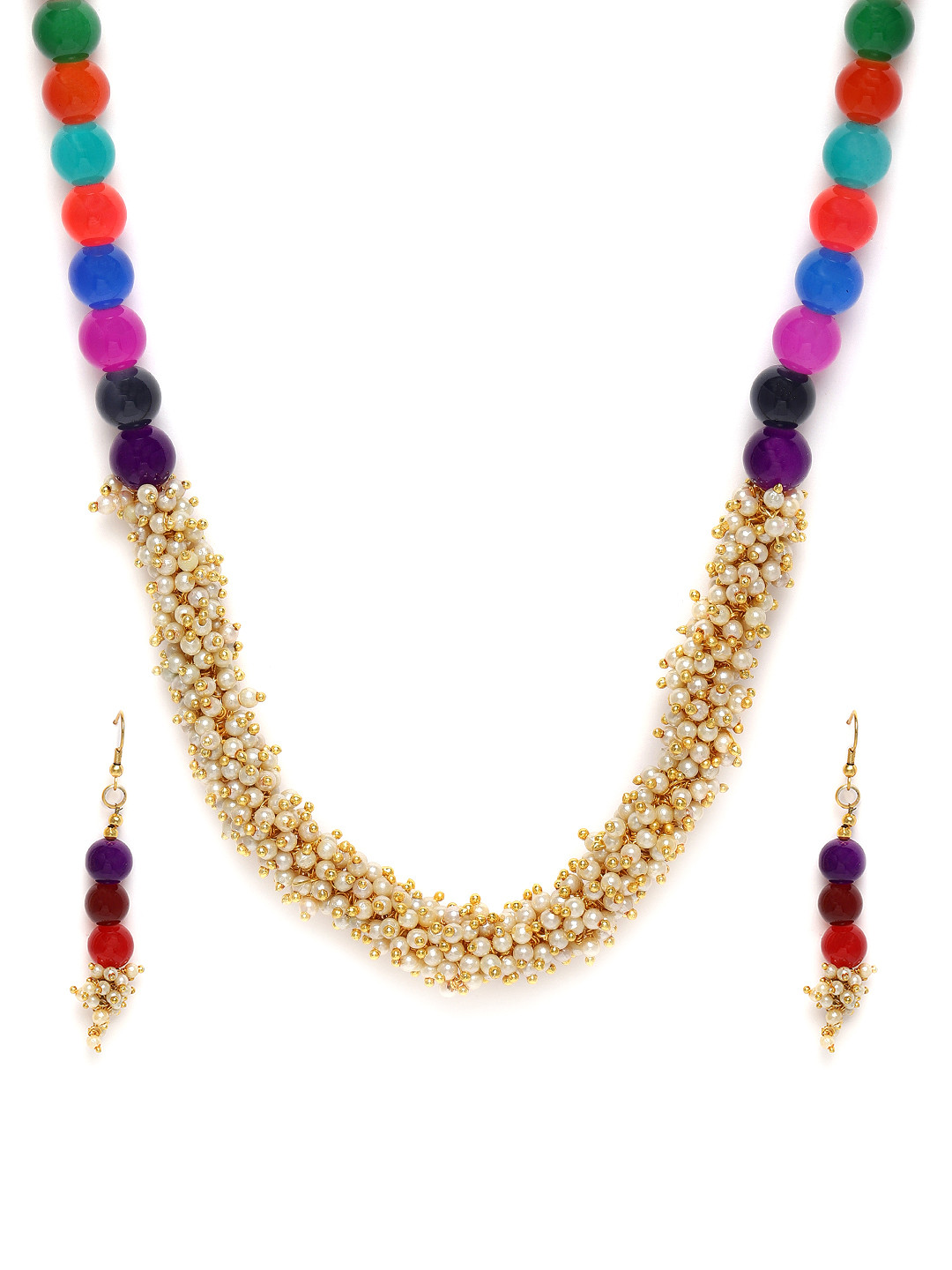 

Kord Store Multicolored Gold-Plated Beaded Jewellery Set, Multi