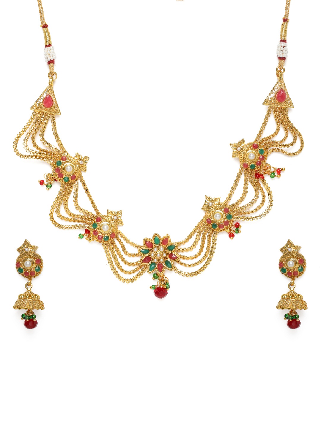 

Kord Store Gold Plated 5 String Princess Jewellery Set