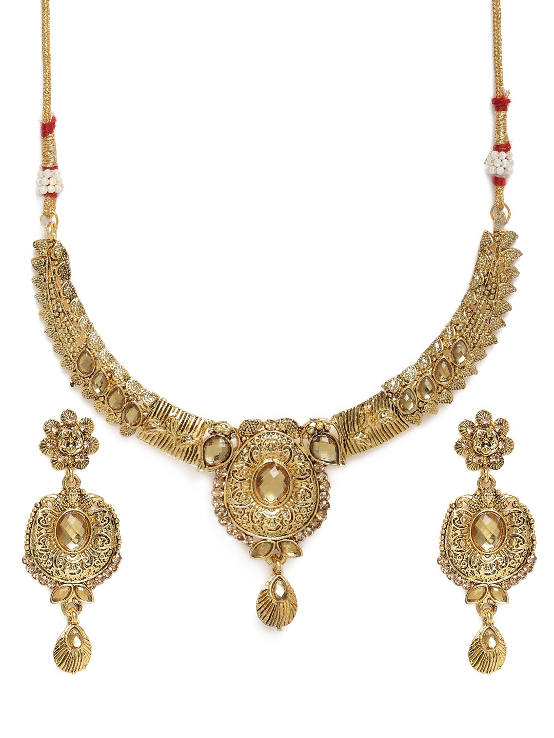 

Kord Store Gold-Plated Studded Choker Jewellery Set