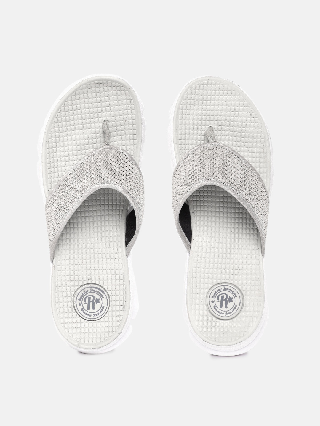 

The Roadster Lifestyle Co Men Grey Self Design Thong Flip-Flops