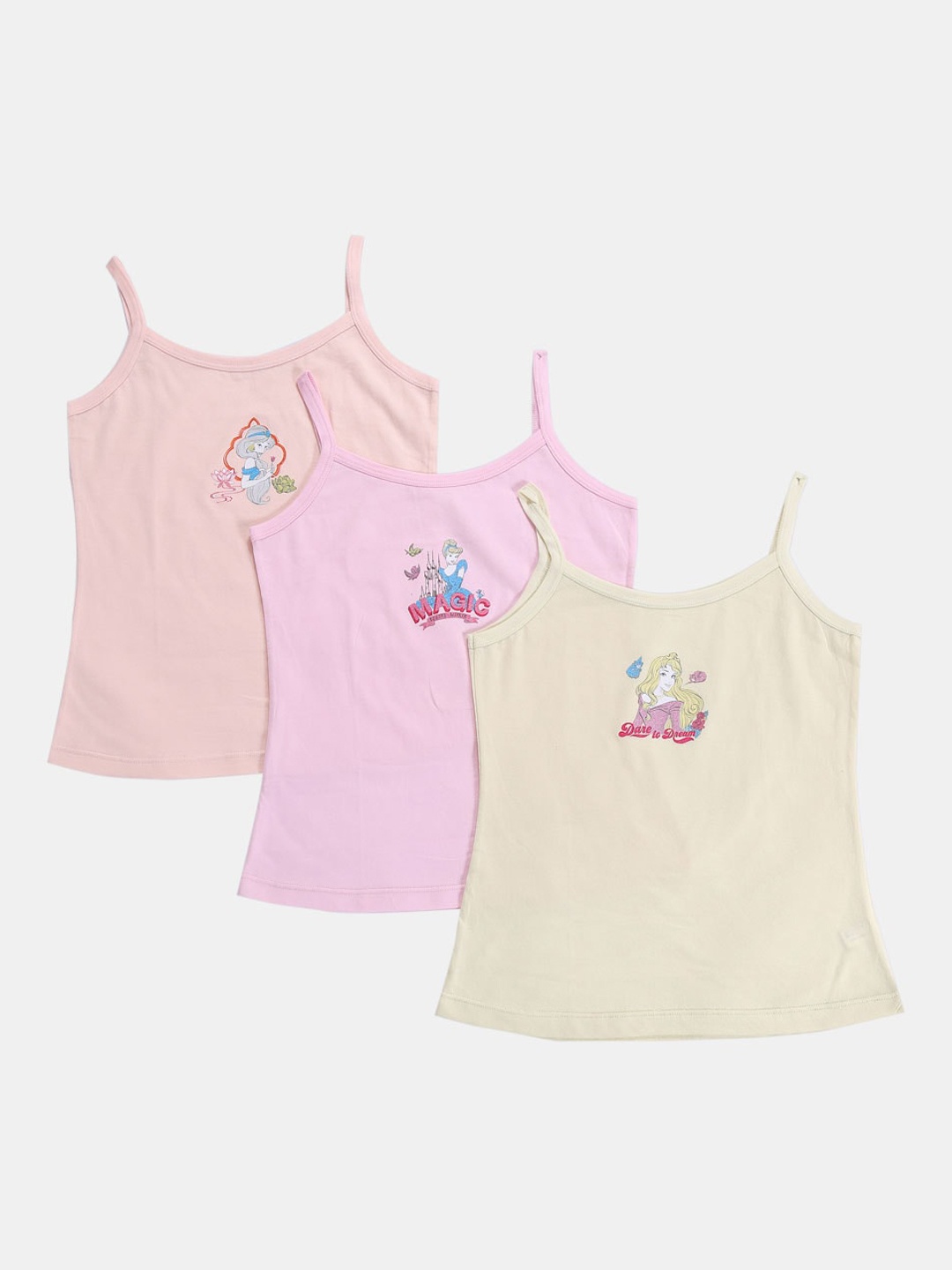 

Bodycare Kids Girls Pack Of 3 DISNEY-PRINCESS Innerwear Vests KIA9208-PK001, Peach