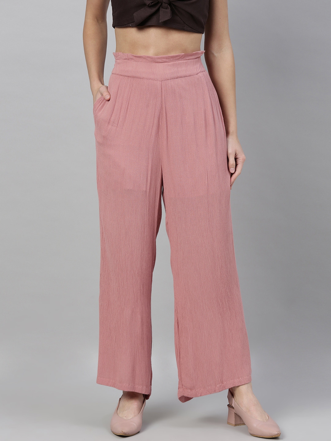 

Vero Moda Women Pink Regular Fit Solid Regular Trousers