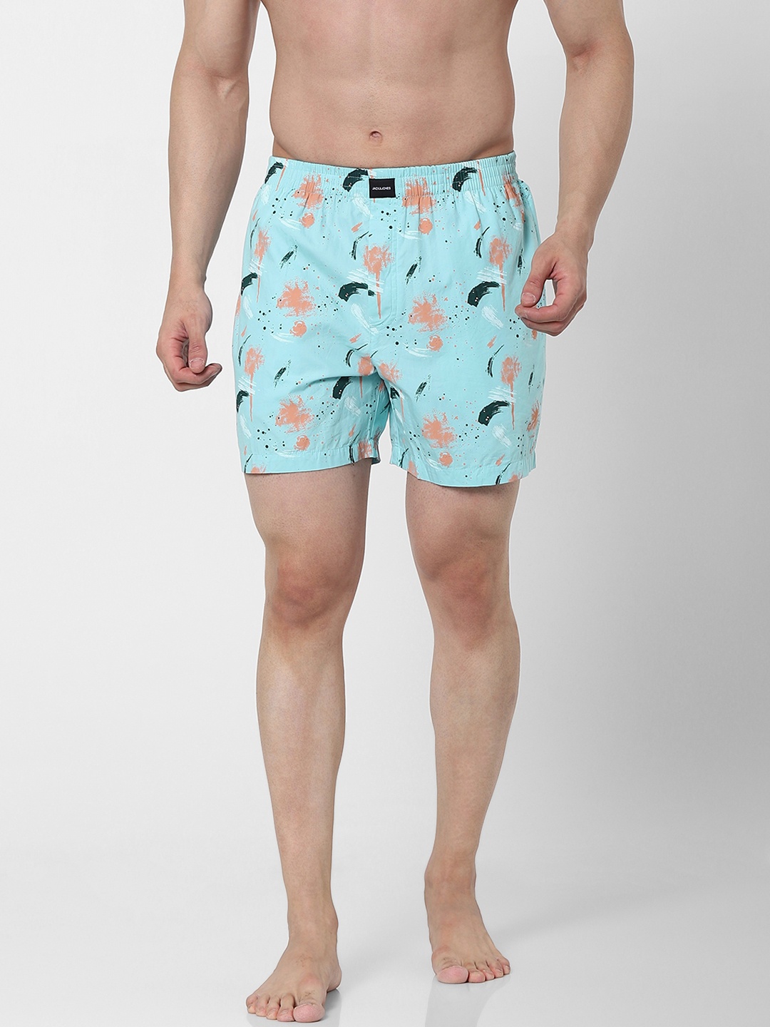 

Jack & Jones Men Blue & Coral Pink Printed Boxers 2443575001
