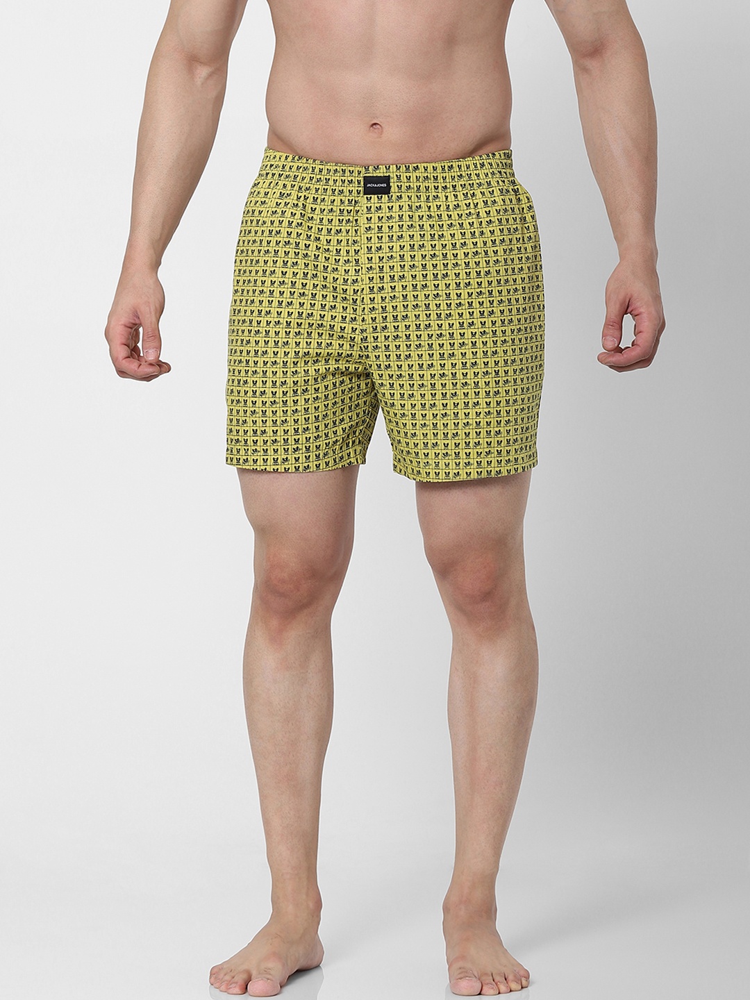 

Jack & Jones Men Lime Green & Black Printed Boxers 2443572001