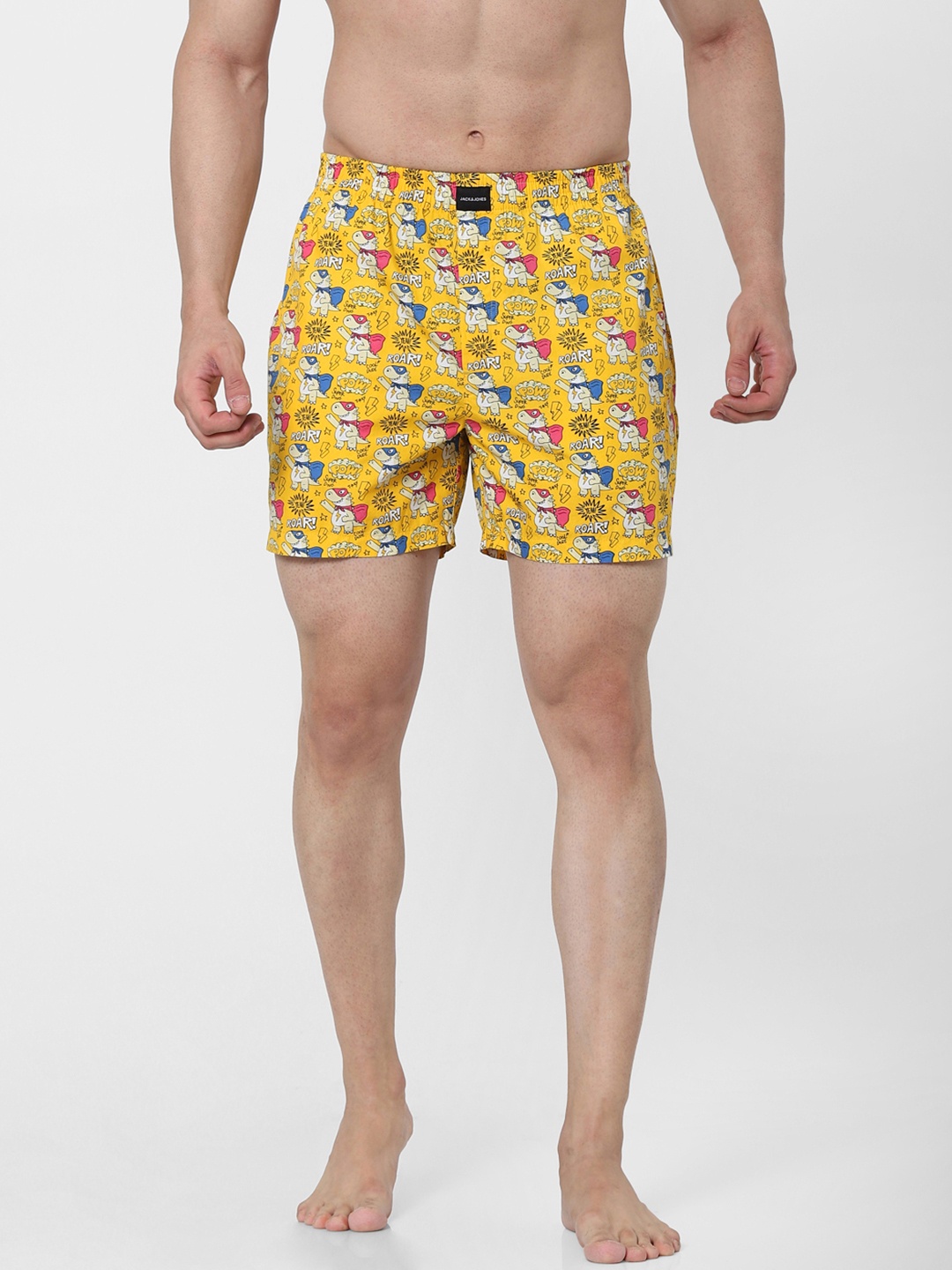 

Jack & Jones Men Yellow & Blue Printed Boxers 2443566001