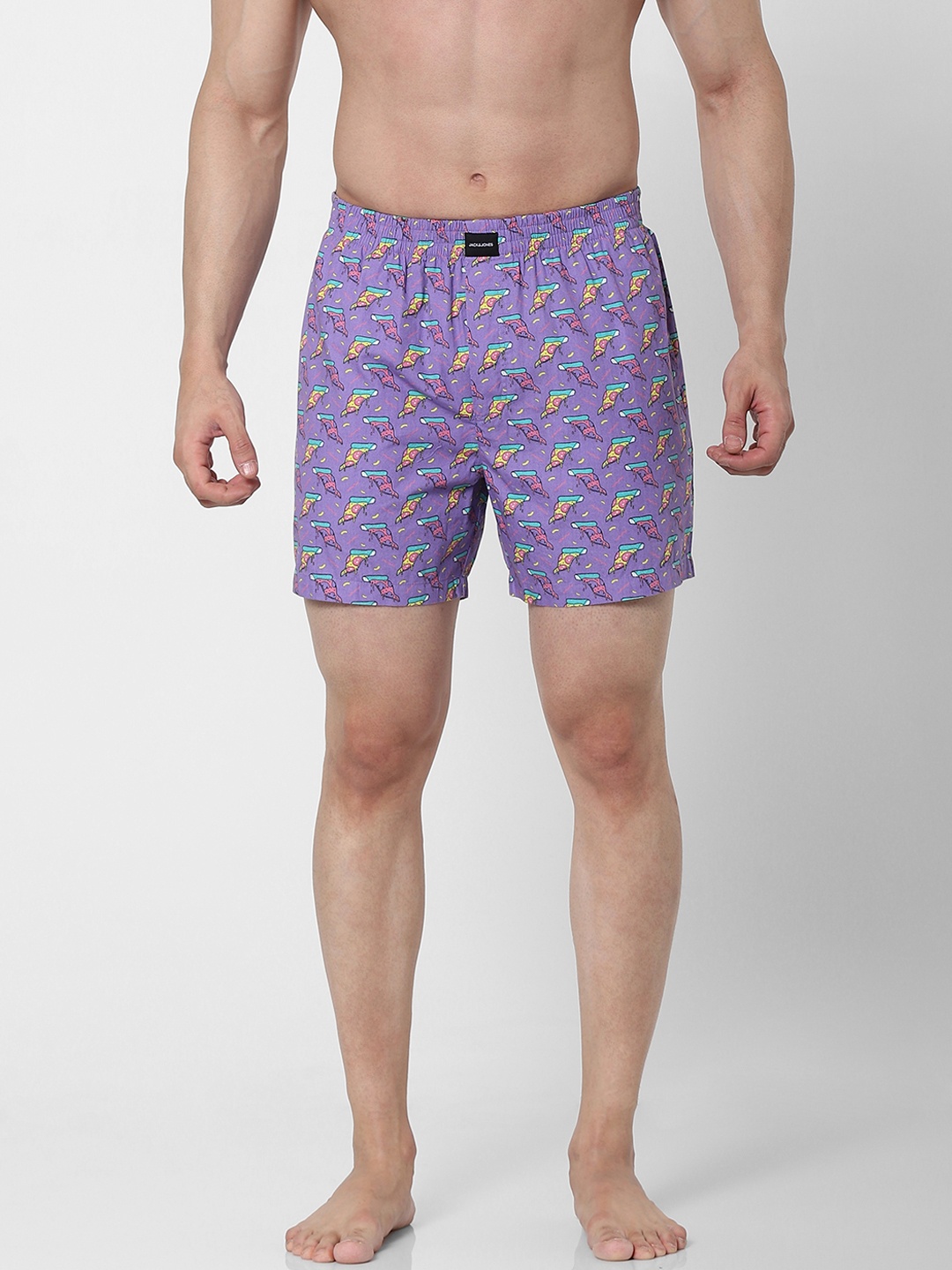 

Jack & Jones Men Lavender & Yellow Printed Boxers 2443570001