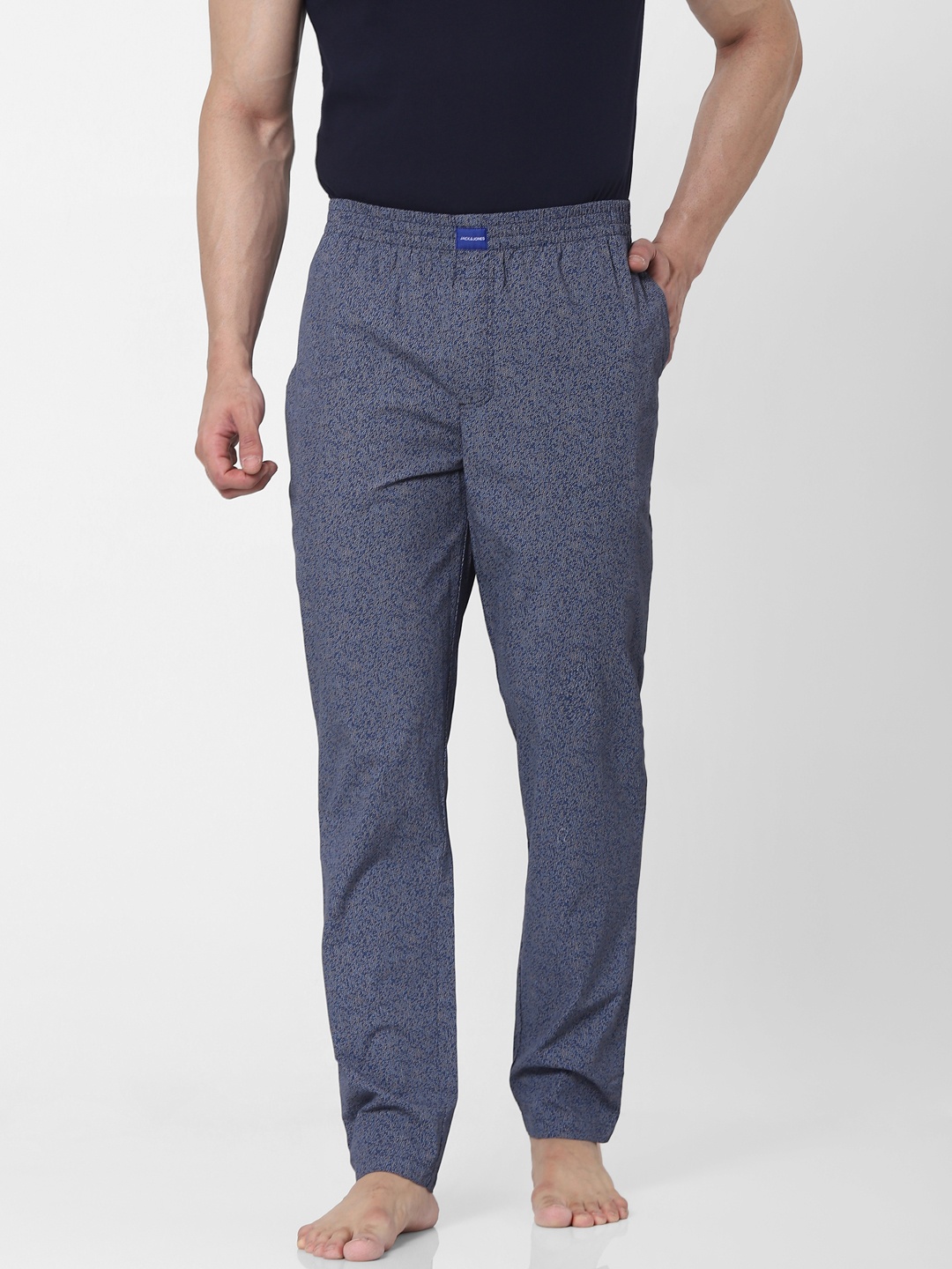 

Jack & Jones Men Navy Blue Solid Lounge Pants