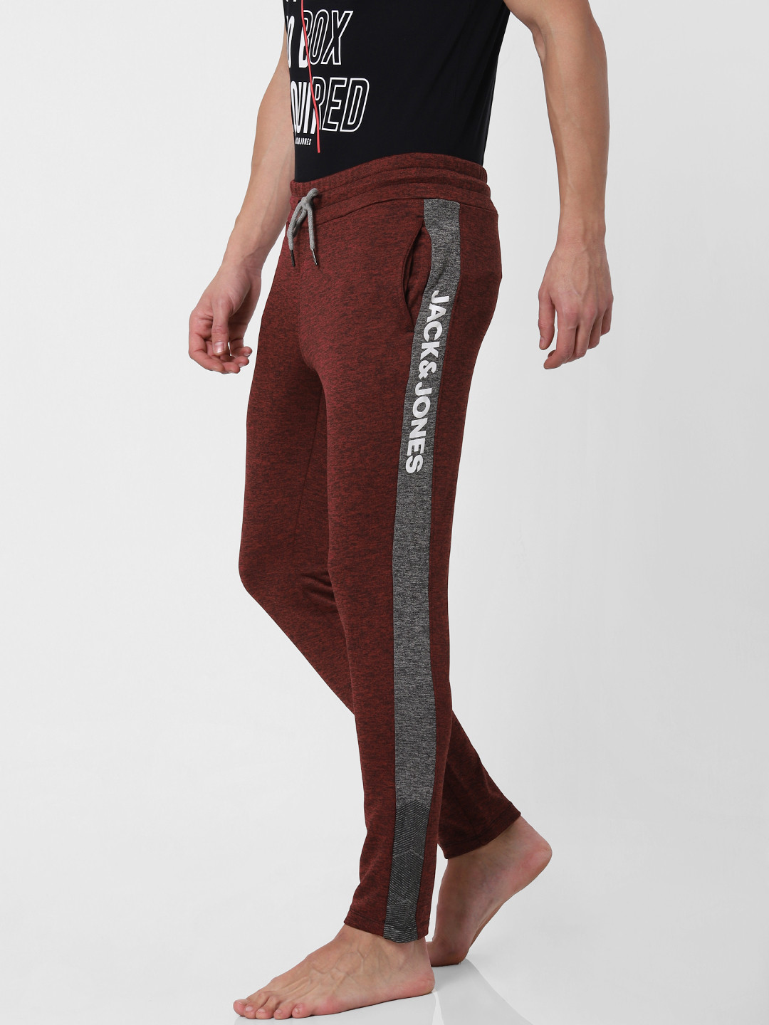 

Jack & Jones Men Red Solid Lounge Pants with Side Stripe