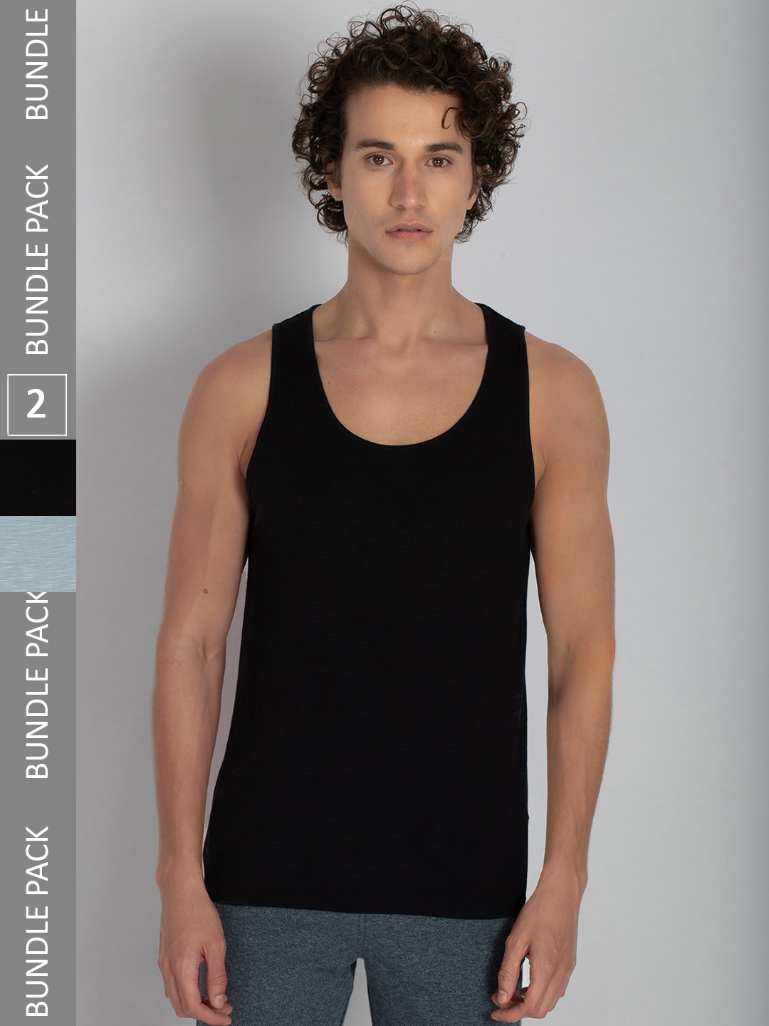 

DAMENSCH Men Pack Of 2 Solid Innerwear NEO Bamboo Anti-Microbial Vest, Blue
