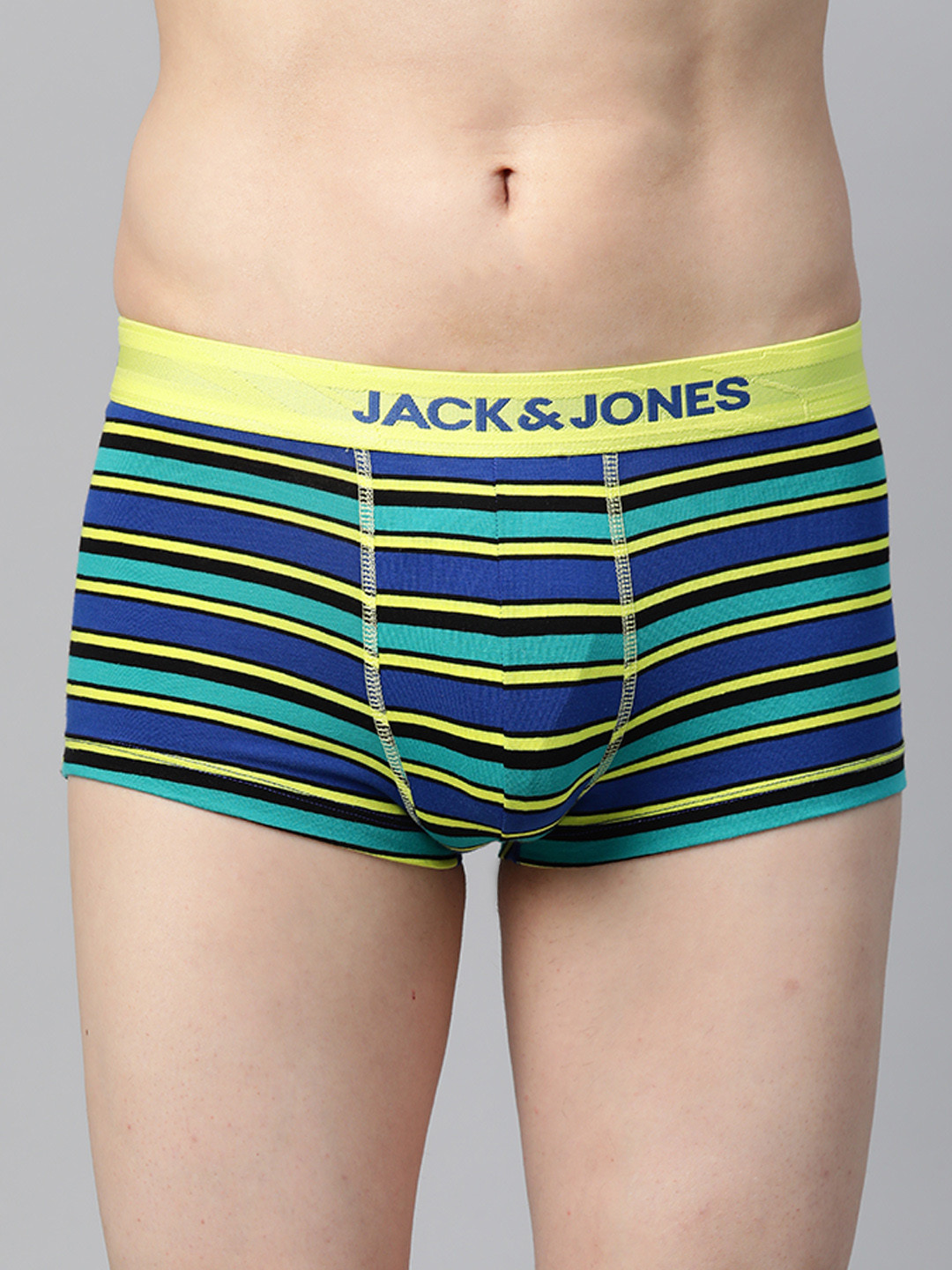 

Jack & Jones Jack & Jones Men Green & Blue Striped Trunks 2288206001