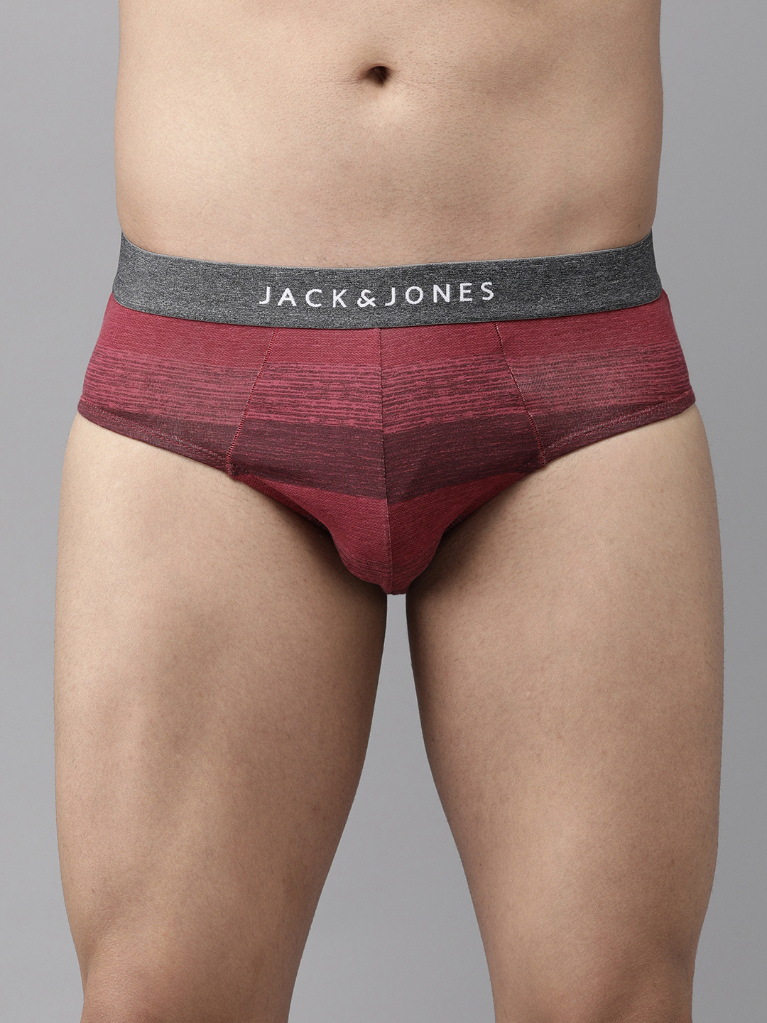 

Jack & Jones Men's Maroon Striped Briefs 2292125001