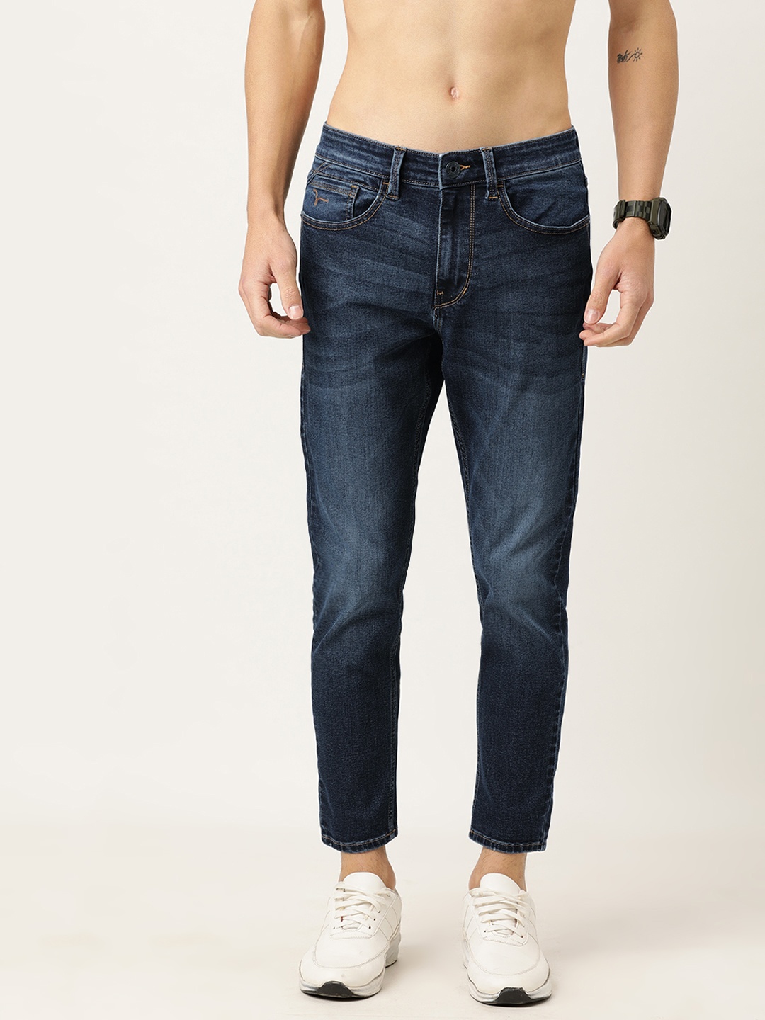 

Flying Machine Men Navy Blue Regular Fit Mid-Rise Clean Look Stretchable Jeans