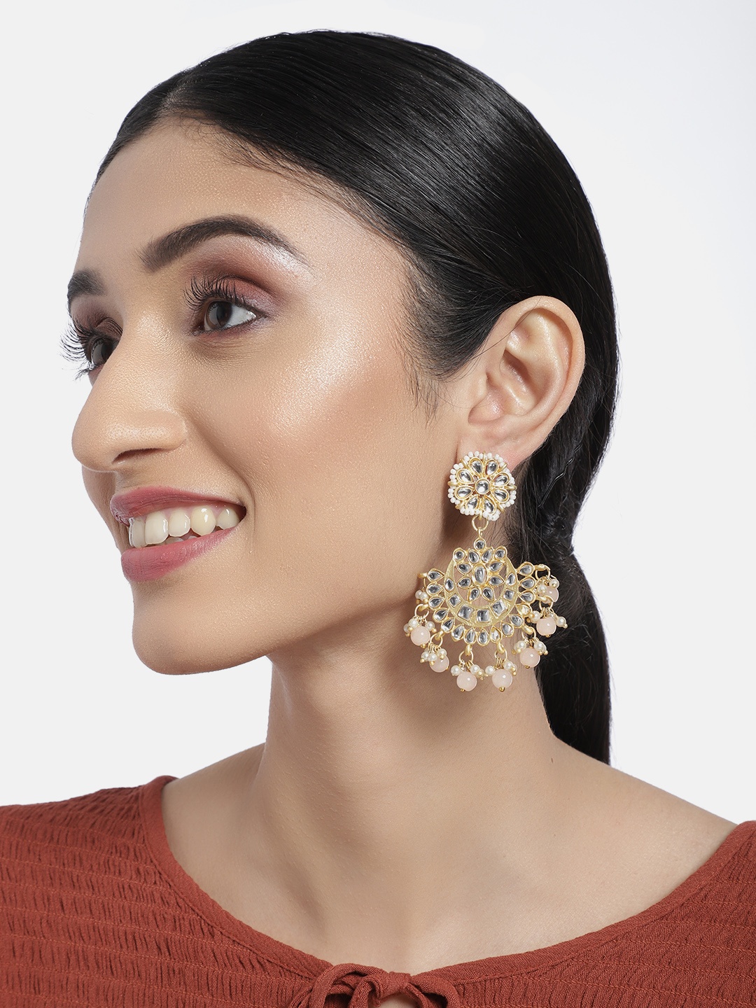 

I Jewels Gold-Plated Crescent Shaped Chandbalis