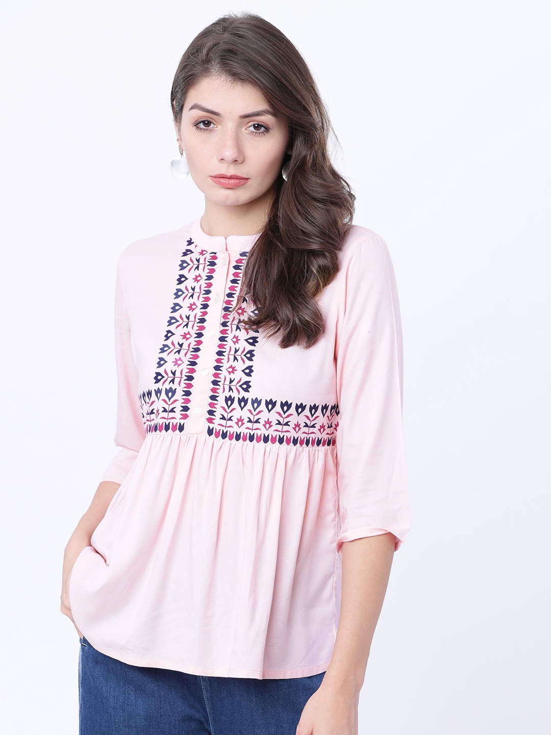 

Vishudh Women Pink Printed Top