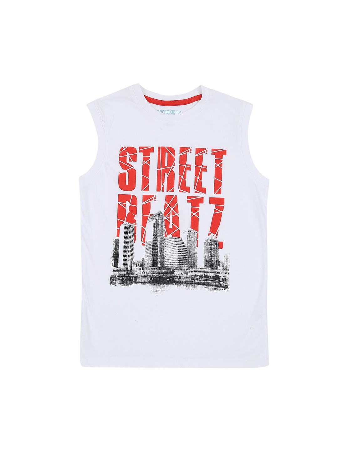 

Pantaloons Junior Boys White Printed Round Neck T-shirt