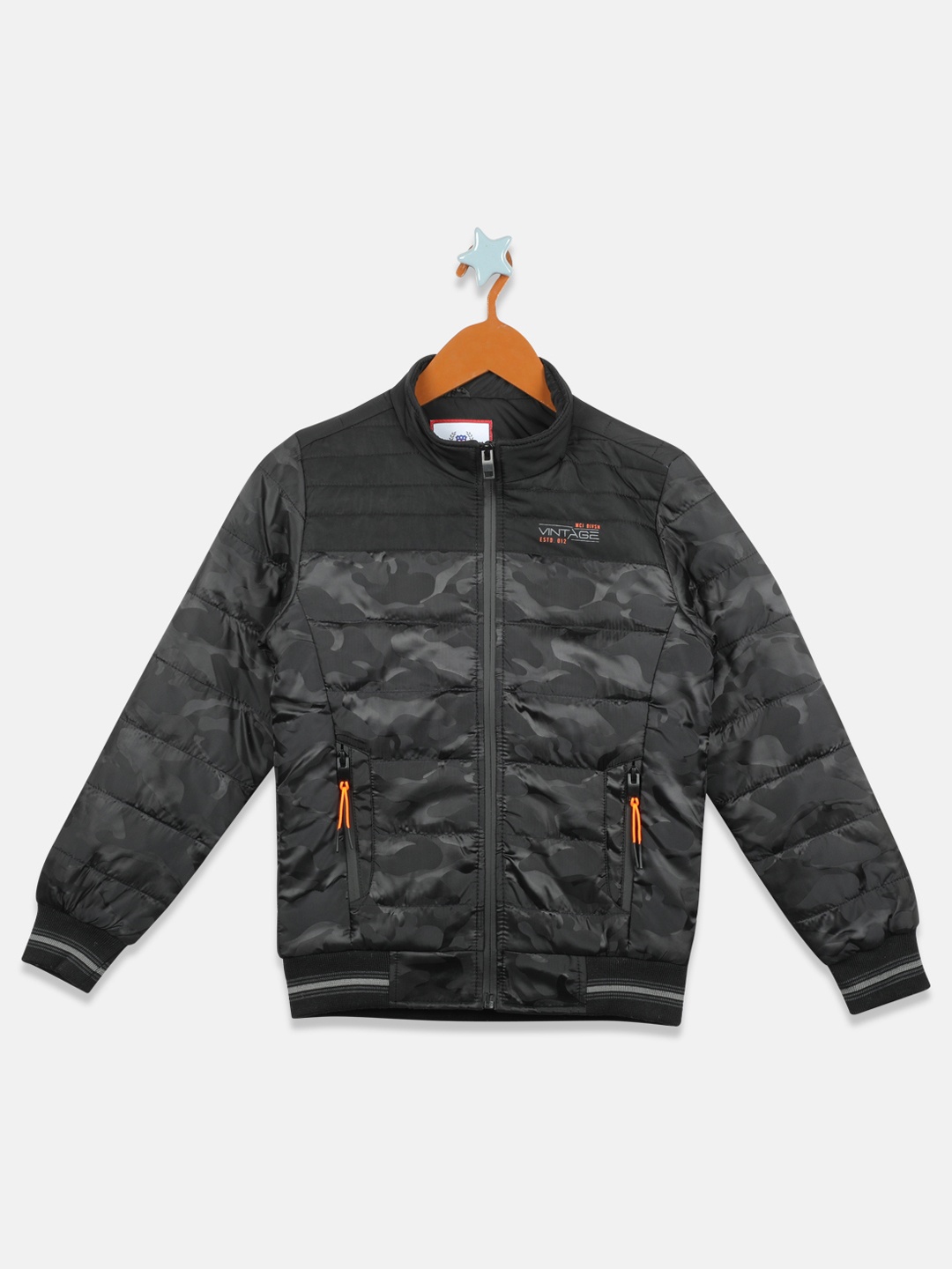 

Monte Carlo Boys Grey Camo Printed Bomber Jacket