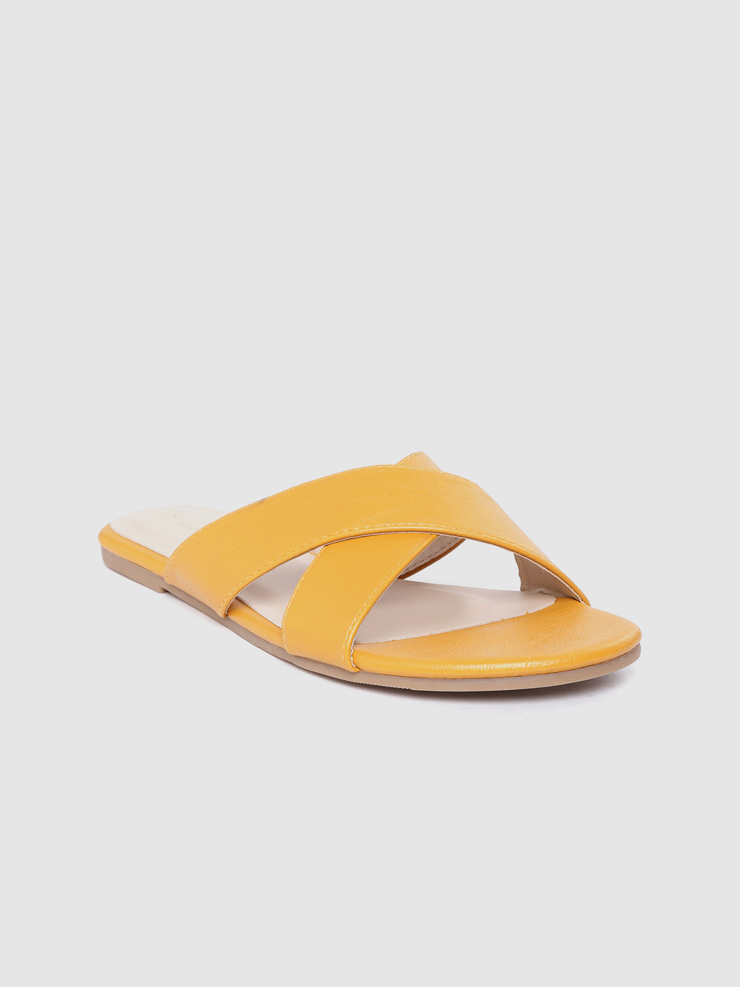

Van Heusen Woman Mustard Yellow Solid Open Toe Flats