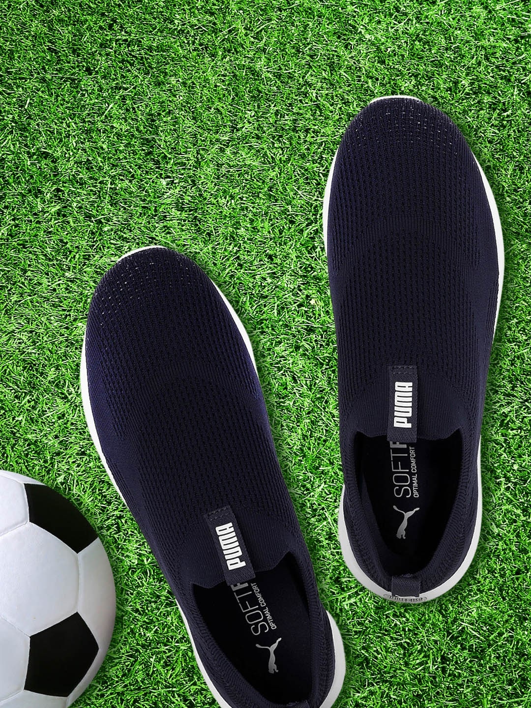 

Puma Men Navy Blue Softride Clean V2 Shoes