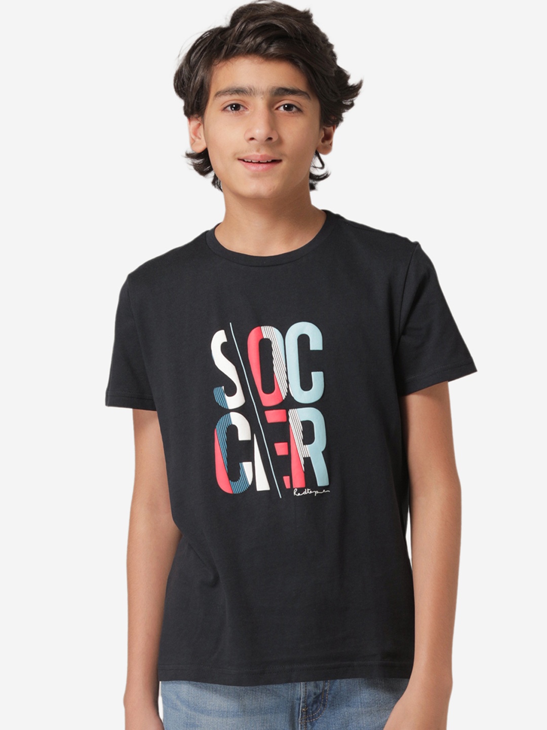 

Red Tape Boys Navy Blue Printed Round Neck T-shirt