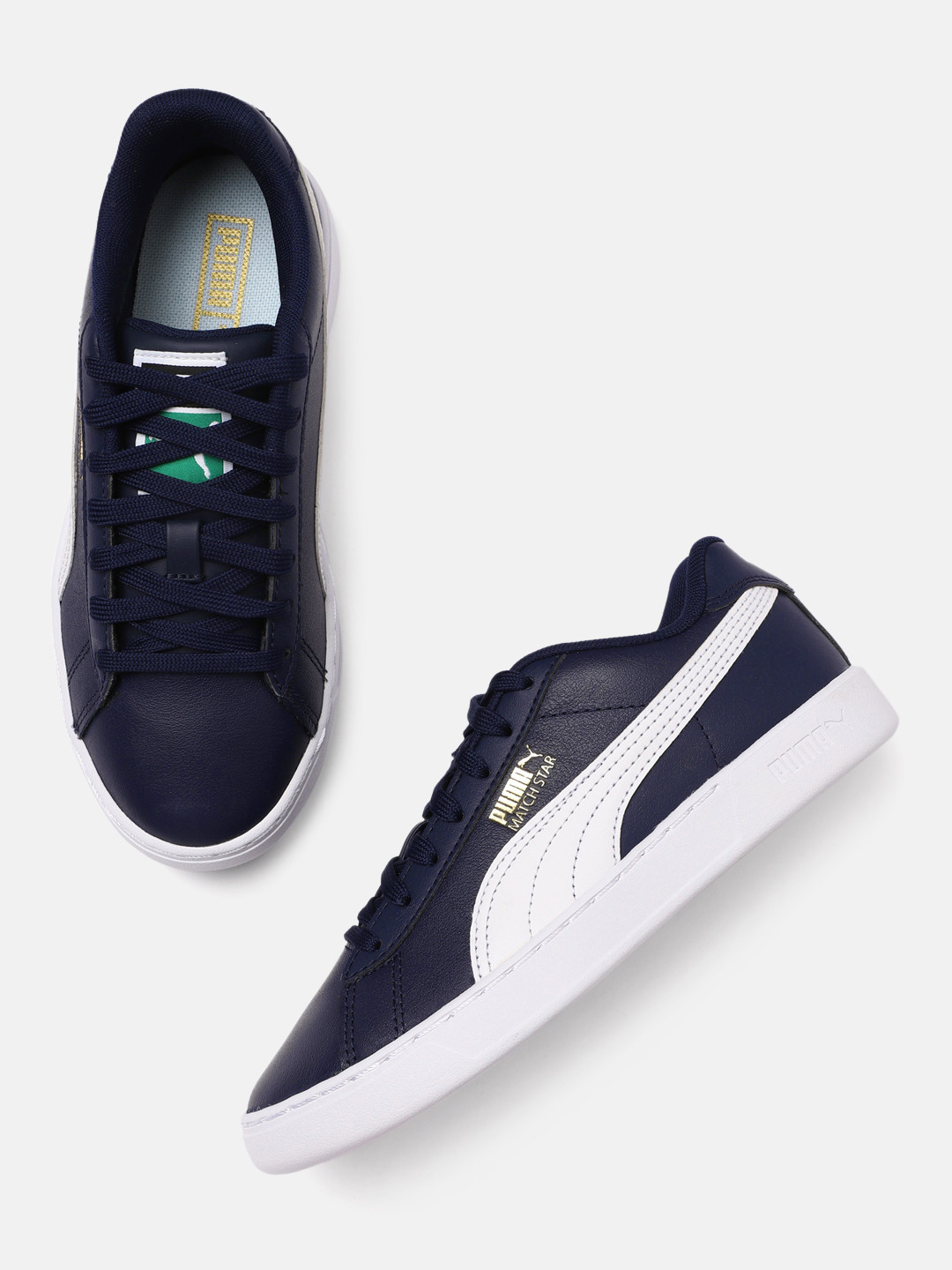 

Puma Unisex Navy Blue Match Star Leather Sneakers