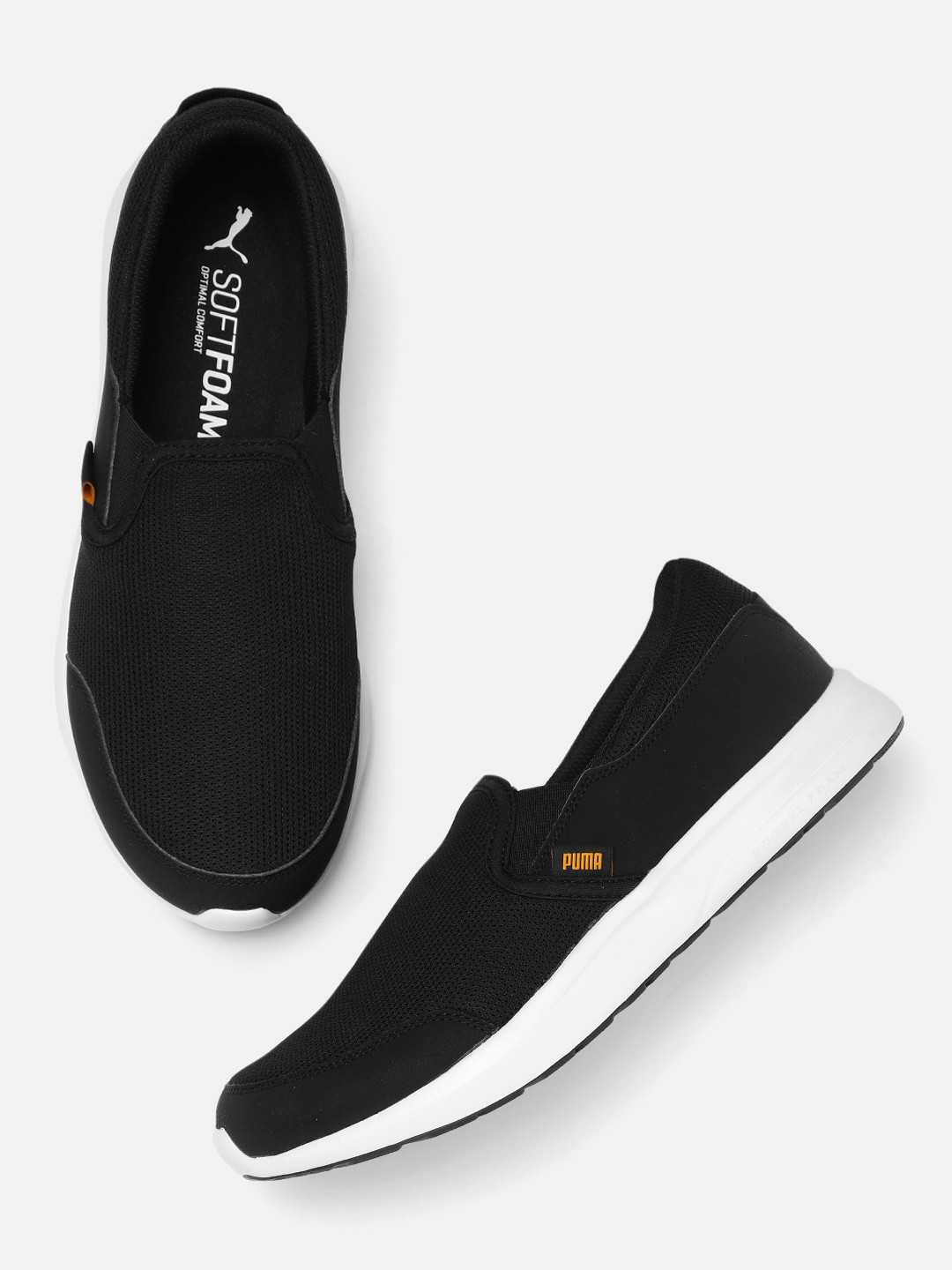 

Puma Men Black & White SoftFoam Mover Slip On Sneakers