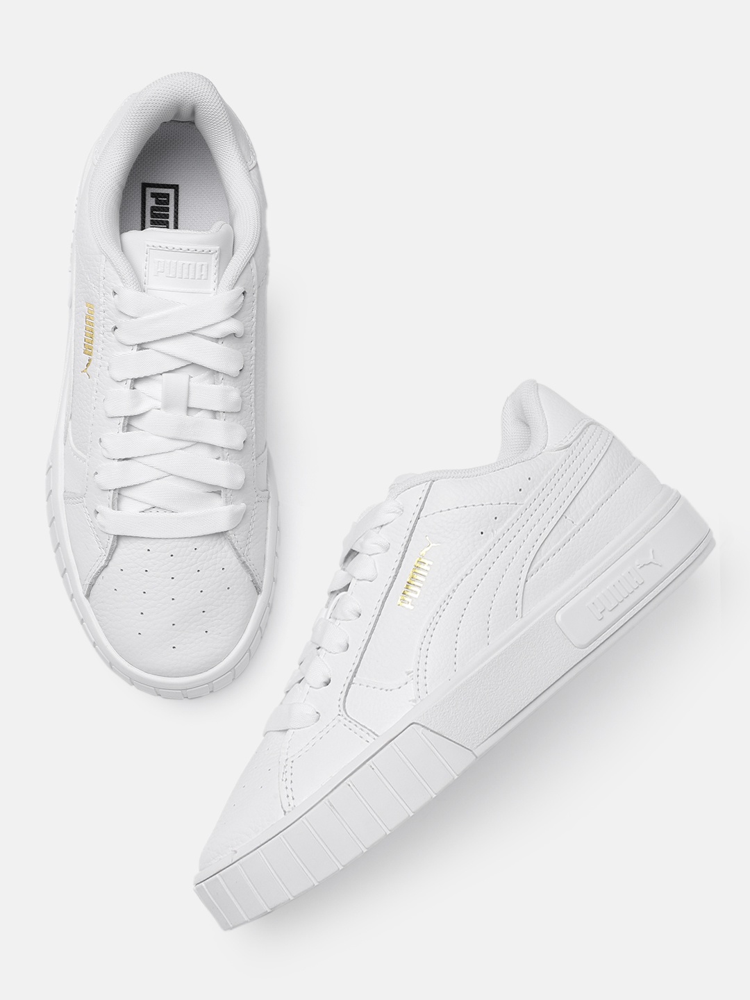 

Puma Women White Cali Star Perforations Leather Sneakers