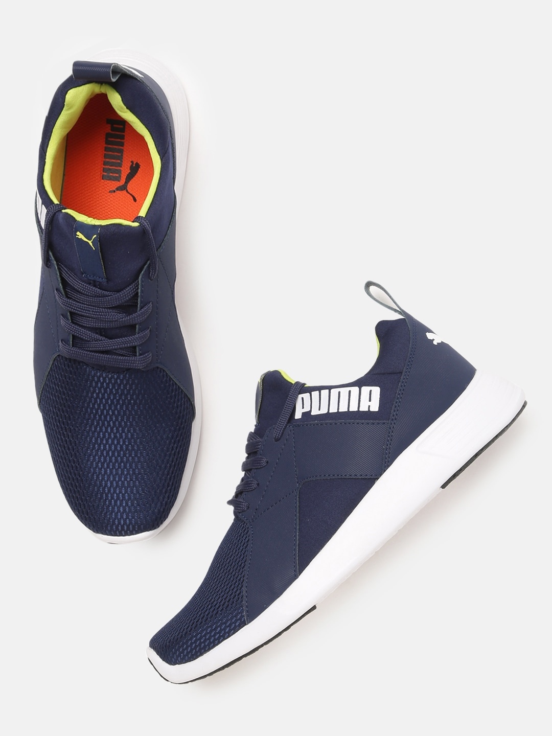 

Puma Men Navy Blue Zod Runner NM Textured with Brand Logo Print Sneakers