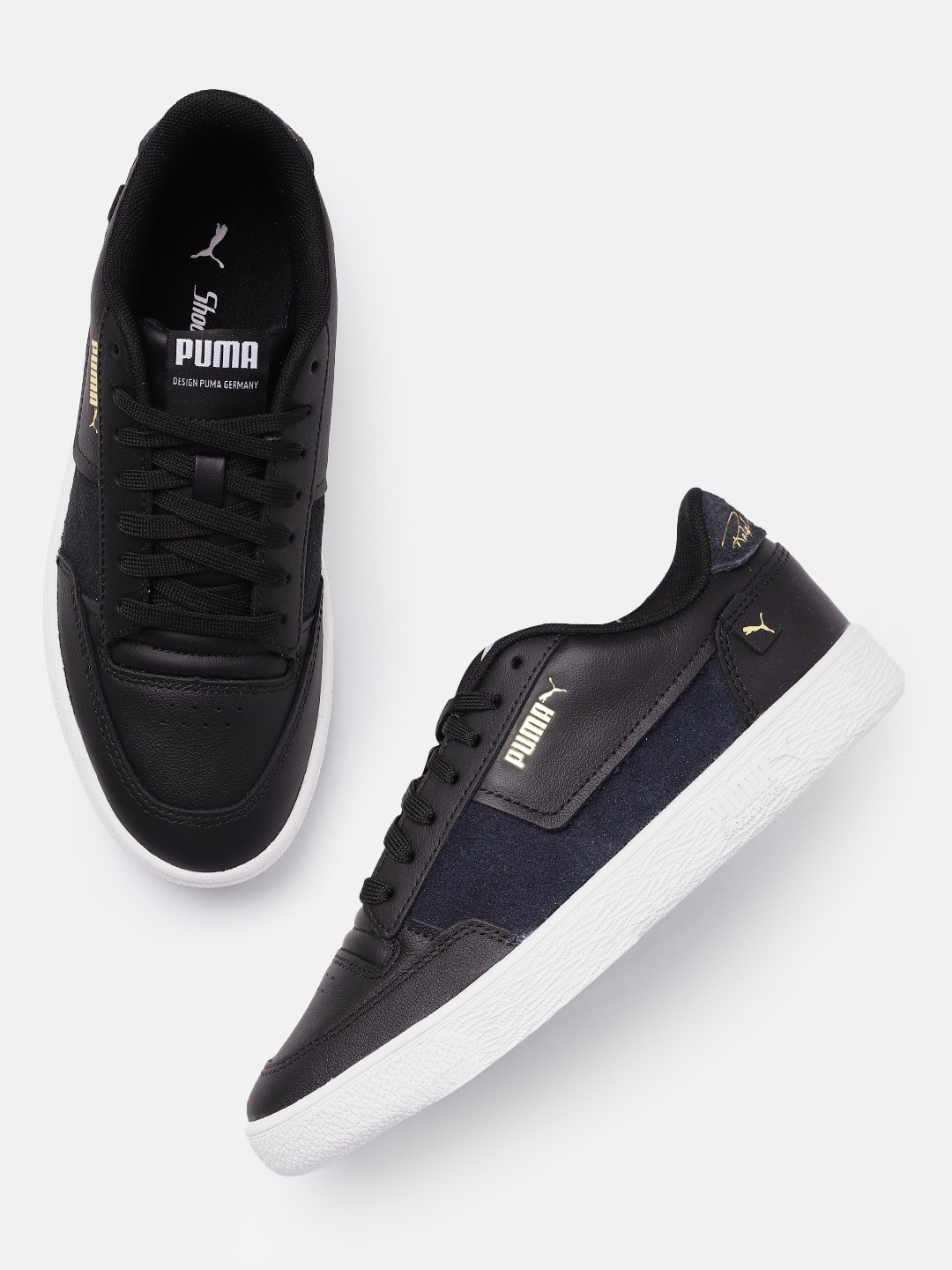 

Puma Unisex Ralph Sampson Leather Sneakers, Black