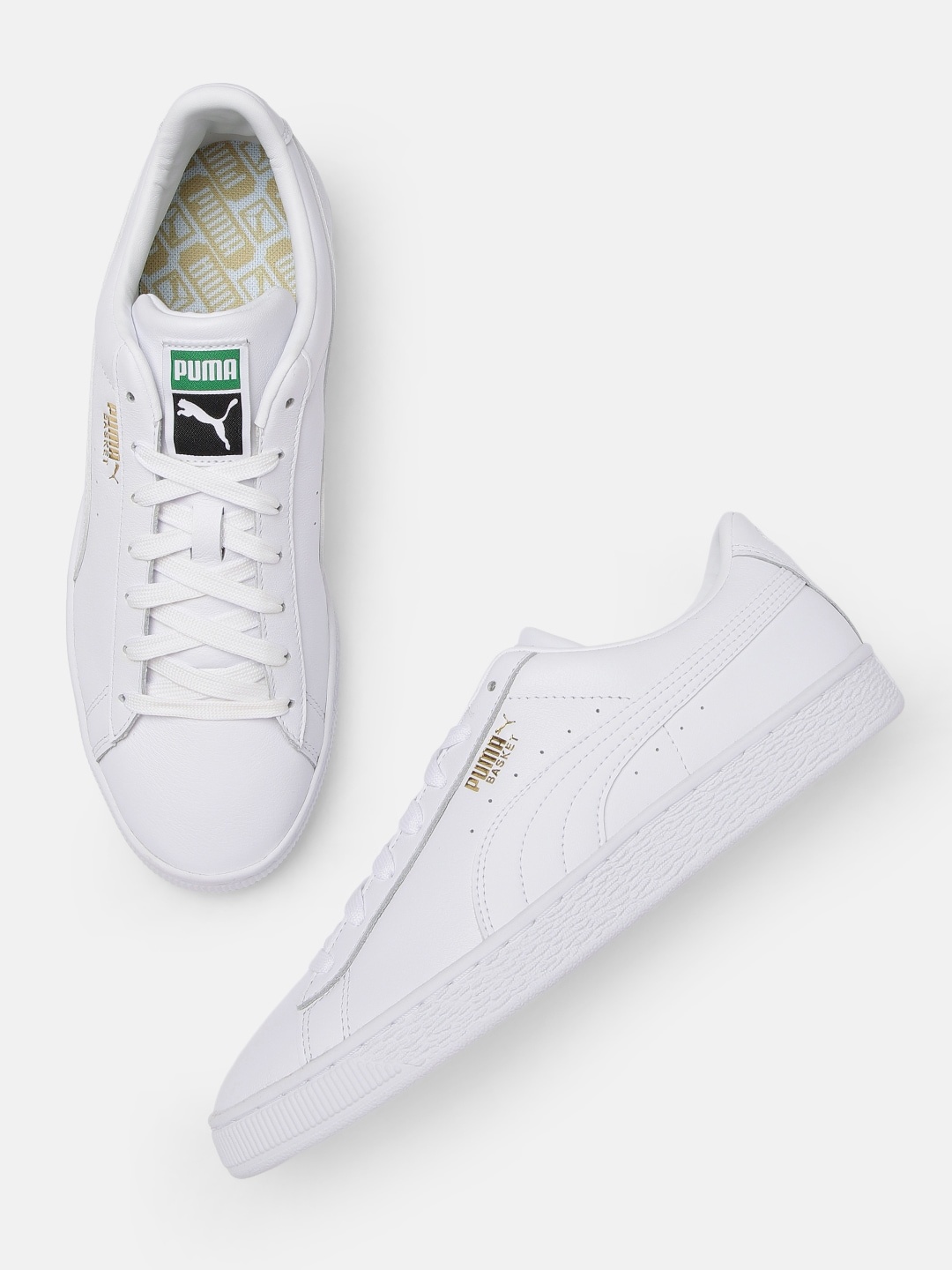 

Puma Men Leather Basket Classic XXI Sneakers, White