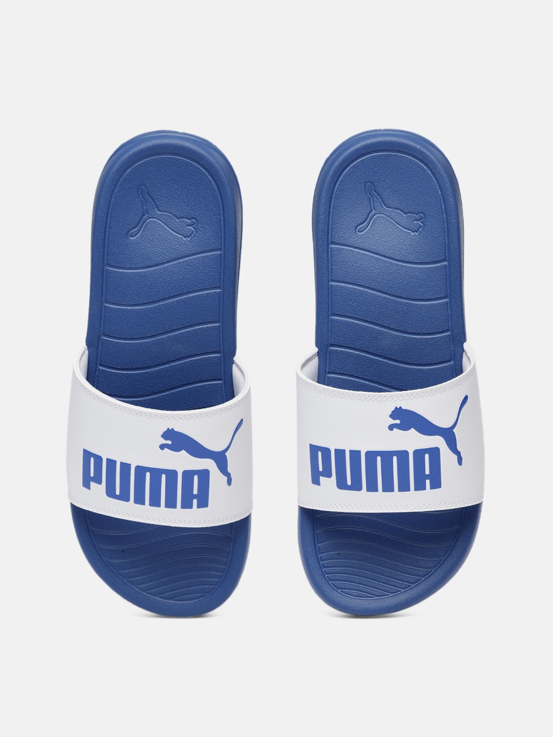 

Puma Unisex Blue & White Printed Popcat 20 Sliders
